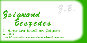 zsigmond beszedes business card